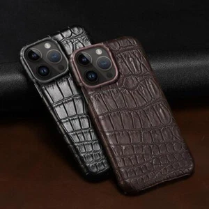 IPhone 15 Pro Max Crocodile Belly Skin Cover Real Alligator Abdomen Leather Case - Picture 1 of 26