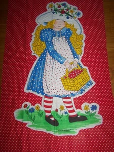 Vintage Holly Hobbie Craft Fabric Panel by American Greetings Red 45”x 26” - Picture 1 of 1