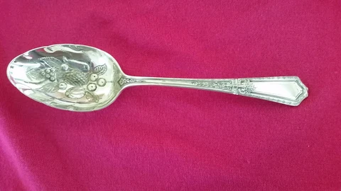 Louis XIV by Towle Sterling Berry Spoon Hand Chased with Fruit in Bowl 8717 Cover
