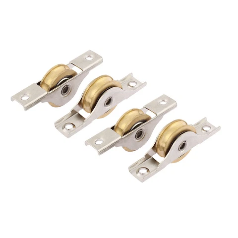 Cabinet Door Sliding Wheel Axle Window Sash Pulley 26mm Single Roller 4pcs Cover