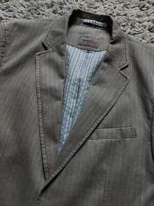 REMUS UOMO BLAZER JACKE GESTREIFT BEIGE GROSSE 38R HERREN - Bild 1 von 12