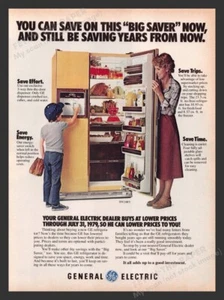 General Electric "Big Saver" Refrigerator 1970s Print Advertisement Ad 1979 - Picture 1 of 1
