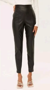 PORTMANS COATED LUNA TAPERED PONTE PANTS SIDE ZIP SIZE 10. BNWOT - Picture 1 of 10