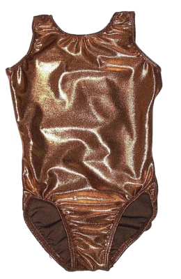 Body Motionwear Leotardo Bronce Dorado Holograma Mística #1410 Nuevo Niña Int 5 6 Foto 1 de 4