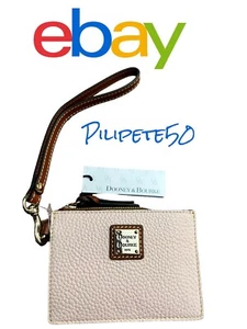 Dooney & Bourke Pebble Grain Leather Wristlet~Top Zip Card Case~Pale Pink-UNIQUE - Picture 1 of 6
