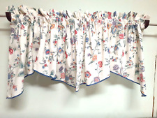 Laura Ashley -Chinese Silk Scalloped Valance-Blue Trim-84x23-2 Available