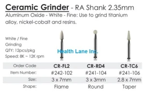 Meta BesQual Dental Ceramic Grinding White Stones Aluminum Oxide RA Fine Box/12 - Picture 1 of 1