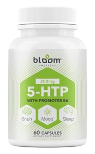 5-HTP 200mg with Vitamin B6 | Serotonin Support for Mood & Stress 60 Veggie Caps - Picture 1 of 6