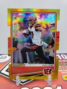 2020 Panini Donruss Football #64 C.J. Uzomah Gold Die-cut Press Proof Rookie Crd - Picture 1 of 2