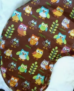 Brown Multi Color Owl Print Nursing Pillow Cover - Picture 1 of 4