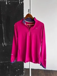 Nike Damen Rosa 1/4 Reißverschluss Langarm Lauf Top Shirt Dri-FIT Sport Größe... - Bild 1 von 7
