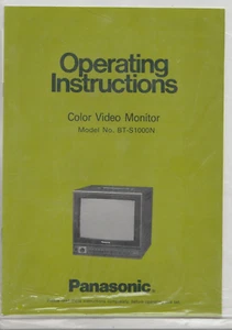Panasonic Color TV  Operating Instructions Manual MODEL BT-S1000N NEW + EXTRAS - Picture 1 of 2