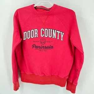 Camp David Door County Peninsula crewneck Sweatshirt Size M Red Broken in - Picture 1 of 10