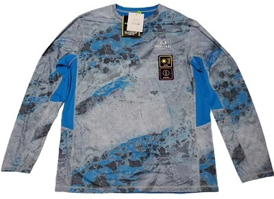 Camisa de pesca Realtree Wav3 para hombre gris azul reversible manga larga rendimiento Foto 1 de 4