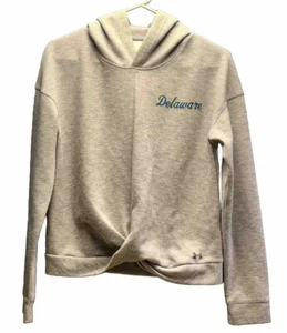 University of Delaware Jacket XS Gray Cross Front Hoodie Pullover UA Loose Women - Picture 1 of 10