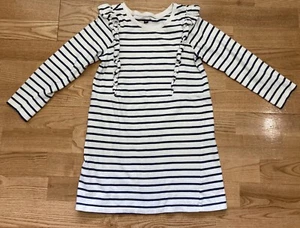 Girl's Tea Collection White & Black Striped Dress Size 7 EUC - Picture 1 of 3