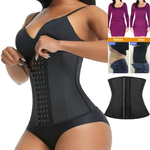 100% Latex Waist Trainer Trimmer Corset Body Shaper Fajas Colombianas Reductoras - Picture 1 of 39