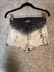 Flying Monkey Two Tone Distressed Jeansshorts S Schwarz High Rise Cut Off Freizeit - Bild 1 von 6