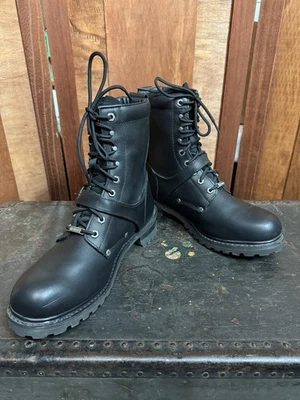 Harley Davidson Men's 11.5 Faded Glory Black Leather Lace Up Biker Boots D91003 - Image 1 of 4