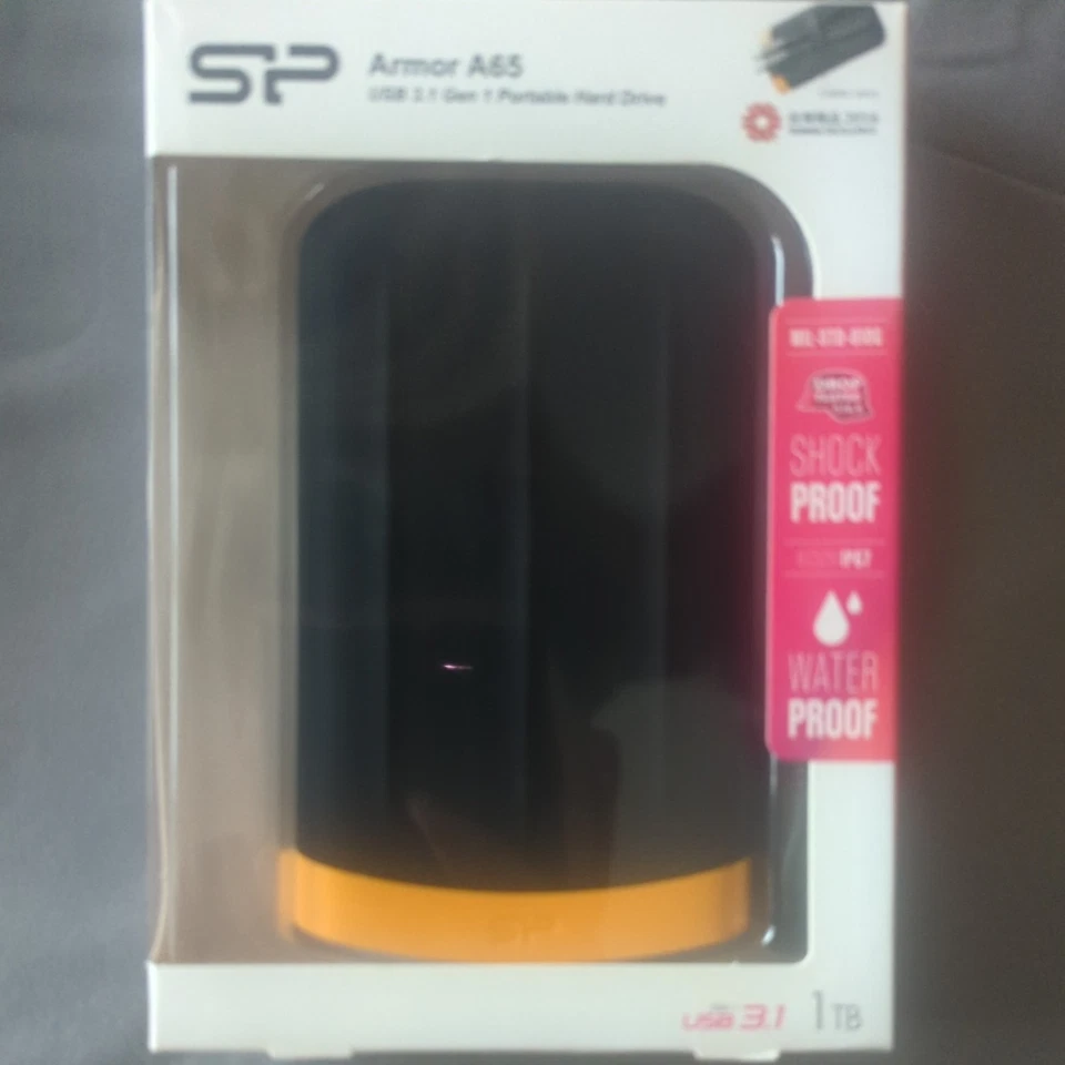 Silicon Power Armor A65 Shockproof Portable Hard Drive 1TB USB 3.1 Brand-New - Image 1 of 3