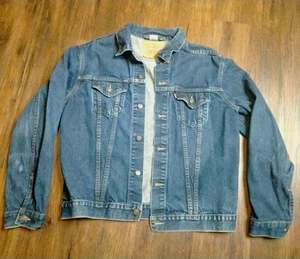 Giacca camionista denim Levis uomo taglia XL indaco scuro 70515-0957 vintage anni 90 - Foto 1 di 14