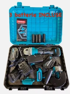 Kit 4in1 Trapano Smerigliatrice Avvitatore ad Impulsi Lampada 3 batterie Makota - Foto 1 di 6