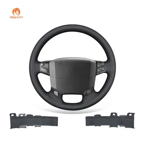 Cubierta de volante MEWANT negra puntada a mano para Volvo VNL VNR FM FH 2004-2016 - Imagen 1 de 9