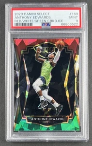 Anthony Edwards 2020 Panini Select Red White Green Cracked Ice Premier RC PSA 9 - Bild 1 von 2