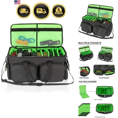 Cable Bag Organizer Storage Pouch Portable Travel Equipment Green - Image 1 of 4