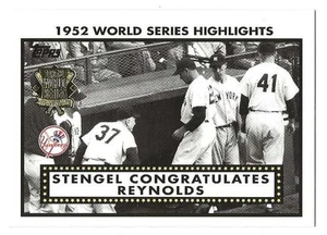 2002 Topps World Series Highlights Insert #06 Stengel Congratulates Reynolds - Bild 1 von 1