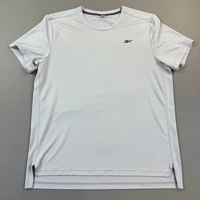 Reebok Shirt Mens Large Gray Texture Lightweight Short Sleeve Active Gym Running - Image 1 of 4
