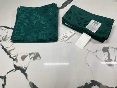 JC Penney 8pc Damask Fabric Napkins- Evergreen - Cotton-Poly Blend 17” Square - Image 1 of 4