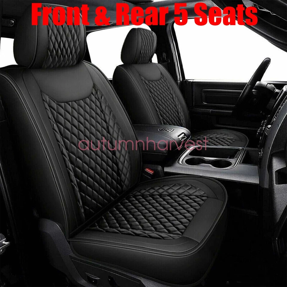 For Mercedes Benz A250 CLA PU Car 5-Seat Cover Front & Rear Cushion Pad Black Foto 1 de 4