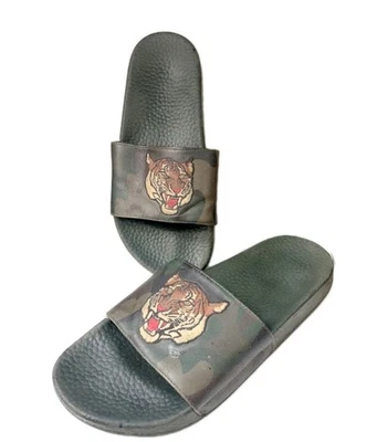 Sandálias Polo Ralph Lauren Tiger Cayson verde camuflagem chinelos masculinos 8 - Imagem 1 de 4