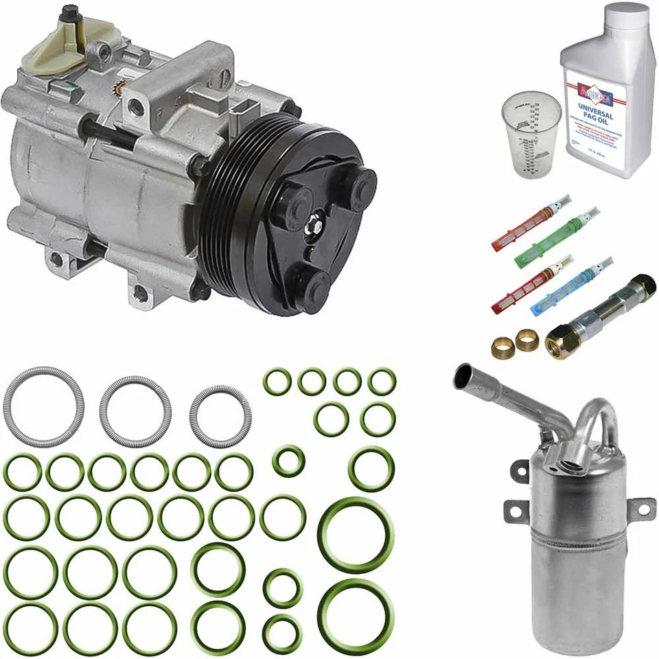 Compresor de aire acondicionado Omega para Ford Focus 2003-2007 con kit de reparación de aire acondicionado TCP Foto 1 de 1