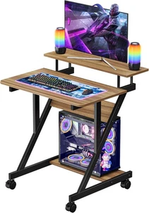 Laptoptisch Gaming Computertisch PC Sofatisch Nachttisch mit Rollen 70x60x73cm - Bild 1 von 9