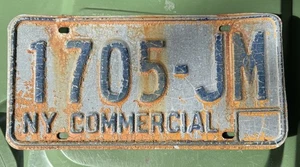 1970er New York Commercial NY Oldtimer Nummernschild 1 einzeln #1705-JM - Bild 1 von 4