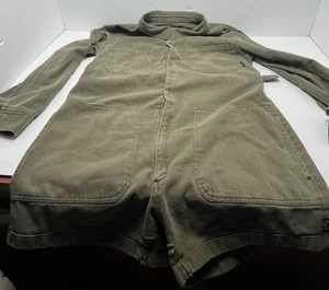 Atwyld No Service Romper Women's XL Olive Green Pockets Utility Workwear - Picture 1 of 9