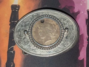 Moneda de plata dólar Morgan Liberty 1922 hebilla de cinturón de coleccionista - Imagen 1 de 3