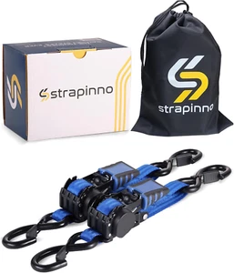 Retractable Ratchet Straps - 1 in X 2.5 Ft Heavy Duty Boat Transom Tie Down, 2PC - Picture 1 of 6