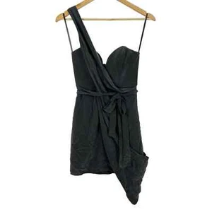 Zimmermann Seide One Shoulder Drape Mini Kleid Schwarz Größe 0 Neu mit Etikett - Bild 1 von 8