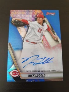 Nick Lodolo 2019 Bowman's Best Baseball Autograph Card /150 Blue MLB Reds - Picture 1 of 2