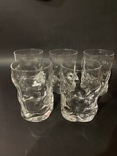 Set of 5 Bormioli Rocco Sorgente 10oz Tumbler Pinched Clear Double Old Fashioned