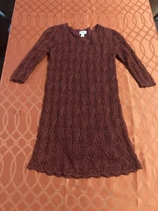Cat & Jack Burgundy Knit Sweater Dress Lined Size 7/8 Sparkle - Picture 1 of 4