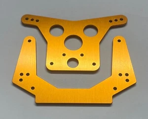 Dhawk CNC Aluminum Shock Towers Gold for Team Associated RC10 Classic Gold Pan - Picture 1 of 2