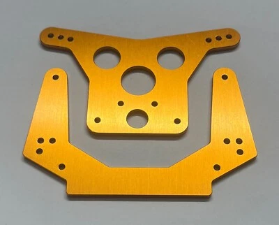 Dhawk CNC Aluminum Shock Towers Gold for Team Associated RC10 Classic Gold Pan - Image 1 of 2