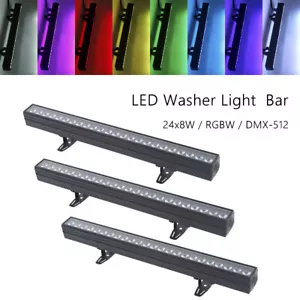 3PCS 200W Wall Wash Light Bar RGBW 4IN1 LED DMX Stage DJ Disco Party Lights US - Picture 1 of 12