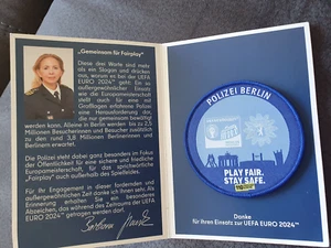 Offizielles Polizei Berlin EM 2024 Klett Patch Fußball Euro24 EM24 Abzeichen - Bild 1 von 2