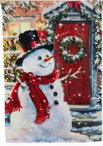 NEW LG EVERGREEN FLAG SNOWMAN SNOW PLACE LIKE HOME CHRISTMAS OR WINTER 29 x 43 - Picture 1 of 1