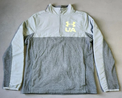 Under Armour Boys Phenom 1/4 Zip Gray/Lime Lightweight Jacket 1332991-035 YXL - Image 1 of 4